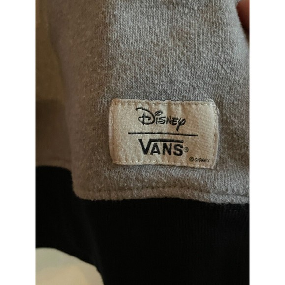 Disney Vans Spellout Minnie Womens Long Sleeve Sweatshirt SZ XS Gray Black Pink - Picture 7 of 10